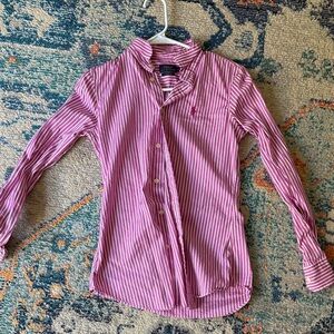 Ralph Lauren Magenta Striped Button-Down Shirt